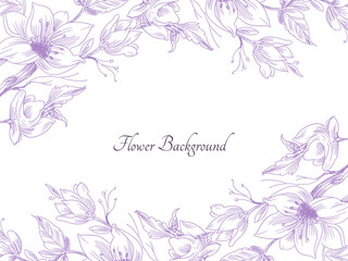 Abstract hand drwan flower decorative background