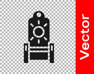 Black Medieval throne icon isolated on transparent background. Vector.