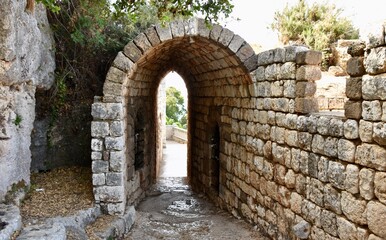 Arched Covered Passage on the Mediterranean Sea at Our Lady of Noorieh Monastery, Lebanon