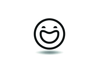 smile Icon Vector illustration. positive feedback symbol. Happy face emoji sign, emblem isolated on white background with shadow, Flat style for graphic and web design, logo. EPS10 black pictogram.