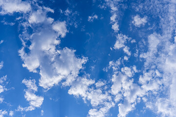Obraz premium Background from clouds. Beauty nature. Blue sky clear view. Atmosphere, heavenly. Soft focus background