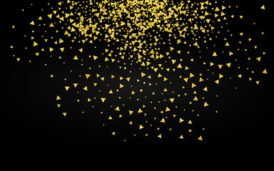 Yellow Confetti Abstract Black Background. 