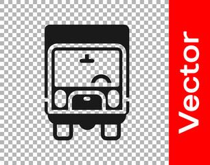 Black Delivery cargo truck vehicle icon isolated on transparent background. Vector.