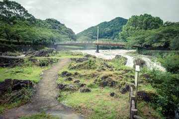 嬉野の轟の滝（大雨の後の大水量）