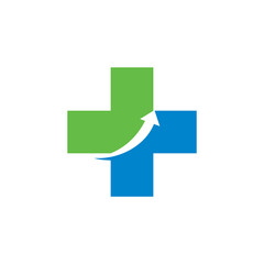 healthy care logo , medical arrow logo