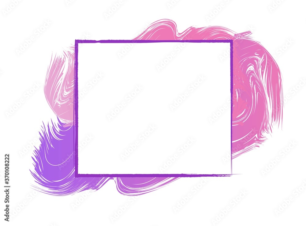 Poster text frame vector white color for abstract grunge paint strokes background for quotes, modern print 