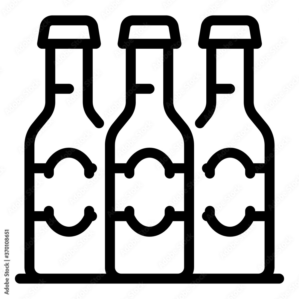 Poster beer bottles icon. outline beer bottles vector icon for web design isolated on white background