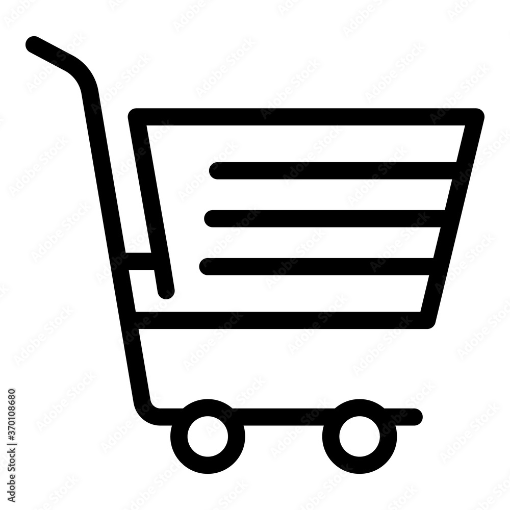 Poster shopping cart icon. outline shopping cart vector icon for web design isolated on white background