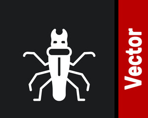 White Termite icon isolated on black background. Vector.