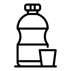 Solution bottle icon. Outline solution bottle vector icon for web design isolated on white background