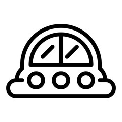 Spaceship toy icon. Outline spaceship toy vector icon for web design isolated on white background