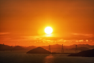 mokpo sunset ocean view
