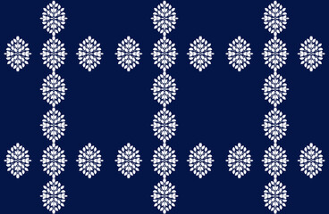 Vector elegan tile ornate seamless pattern. White ornament on luxury elegant blue background Retro hindu monochrome motif