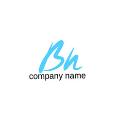 bh initial letter handwriting and signature logo