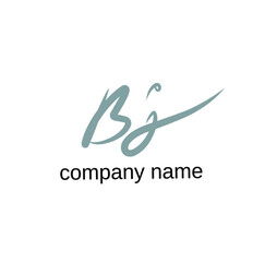 bj initial letter handwriting and signature logo