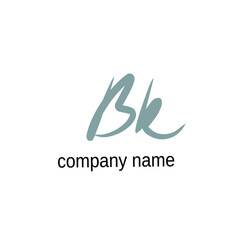 bk initial letter handwriting and signature logo