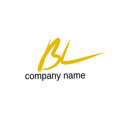 bl initial letter handwriting and signature logo