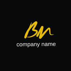 bm initial letter handwriting and signature logo