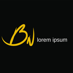 bn initial letter handwriting and signature logo