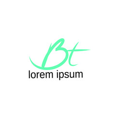 bt initial letter handwriting and signature logo