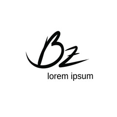 bz initial letter handwriting and signature logo