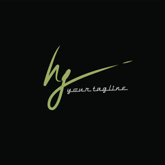 hg initial letter handwriting and signature logo