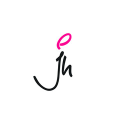 jh initial letter handwriting and signature logo