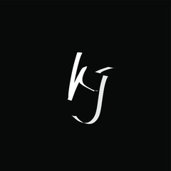 kj initial letter handwriting and signature logo