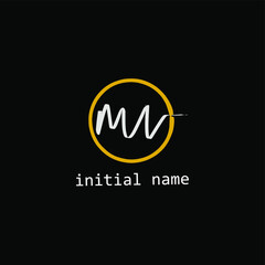 mv initial letter handwriting and signature logo