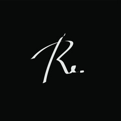 Rc initial letter handwriting and signature logo