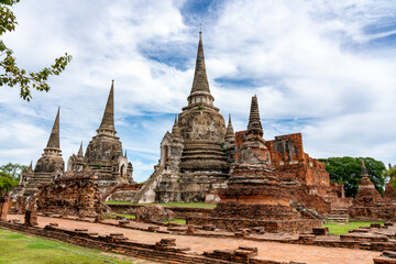 Fototapeta na wymiar Thailand Ayutthaya Temples & Ancient Ruins