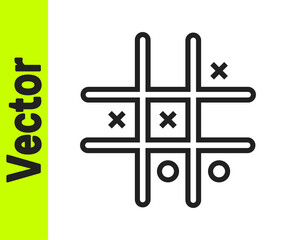 Black line Tic tac toe game icon isolated on white background. Vector.