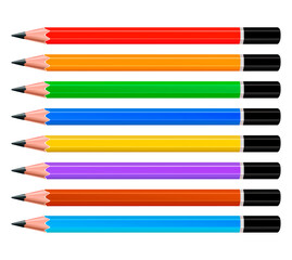 Vector illustration of a set of Pencils 