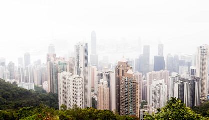 Fototapeta premium viewpoint of Victoria peak highest can see view of the victoria Habour