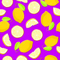 seamless pattern with lemon. vector illustration