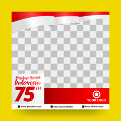 social media templates with the theme of Indonesian independence day