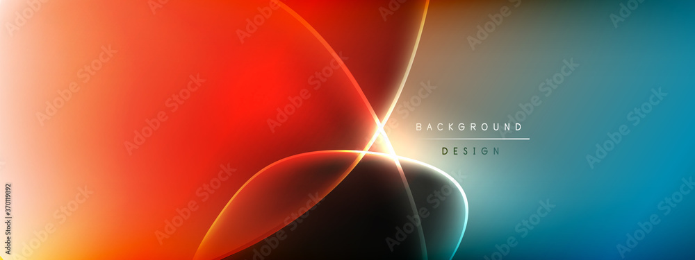 Aufkleber Vector abstract background - liquid bubble shapes on fluid gradient with shadows and light effects. Shiny design template for text