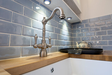 Shiny new kitchen sink tap