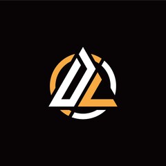 D L initial logo modern triangle with circle on back