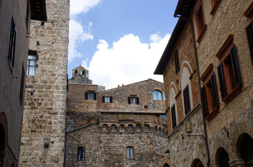 Fototapeta na wymiar Medieval buildings in San Gimignano. Unesco heritage. Siena, Tuscany, Italy