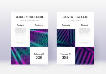 Business cover design template set. Neon abstract 