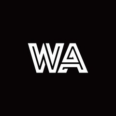WA monogram logo with abstract line