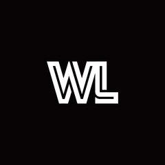 WL monogram logo with abstract line