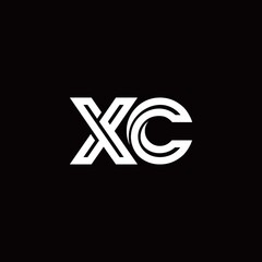XC monogram logo with abstract line