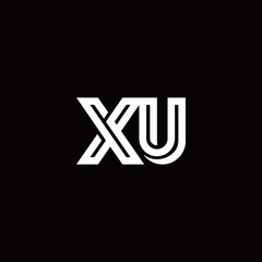 XU monogram logo with abstract line