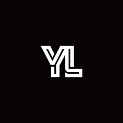 YL monogram logo with abstract line