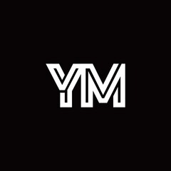 YM monogram logo with abstract line