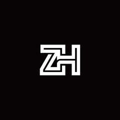 ZH monogram logo with abstract line
