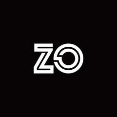ZO monogram logo with abstract line - obrazy, fototapety, plakaty