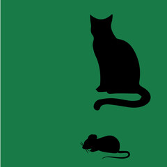 vector illustration of a black cat